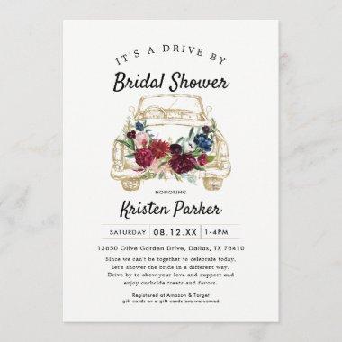 Rustic Drive By Bridal Shower Invitations
