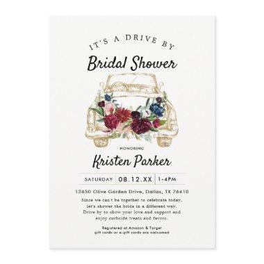 Rustic Drive By Bridal Shower Invitations