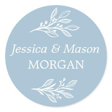 Rustic Dusty Blue Envelope Seals - Favor Stickers