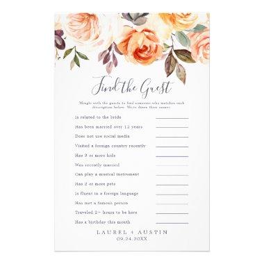 Rustic Earth Find the Guest Wedding Reception Game Flyer