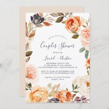 Rustic Earth Florals Couples Shower Invitations