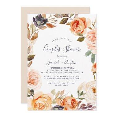 Rustic Earth Florals Couples Shower Invitations