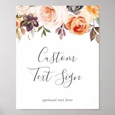 Rustic Earth Florals Custom Text Sign