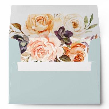 Rustic Earth Florals | Mint Wedding Invitations Envelope