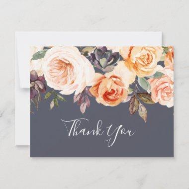 Rustic Earth Florals | Purple Thank You Invitations
