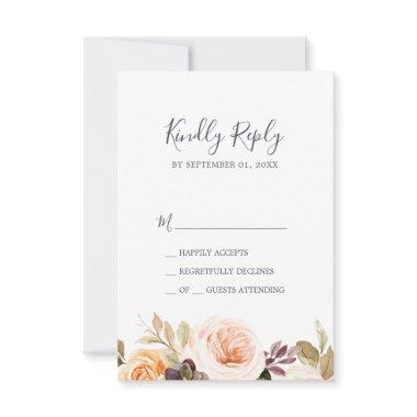 Rustic Earth Florals Simple RSVP Card