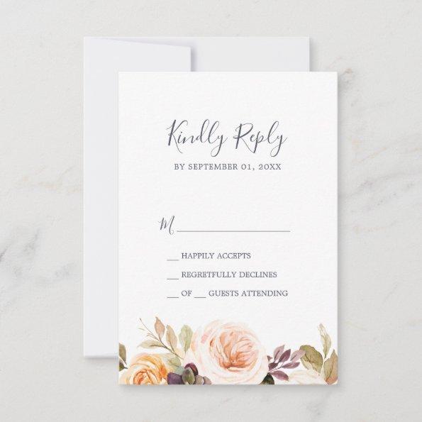 Rustic Earth Florals Simple RSVP Card