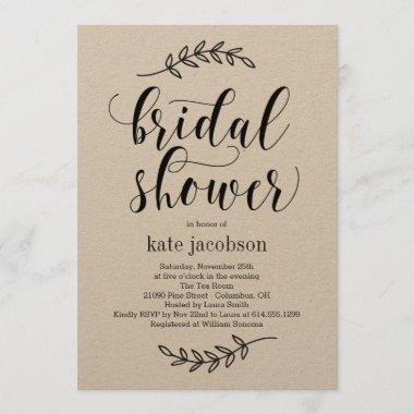 Rustic Elegance Bridal Shower Invitations