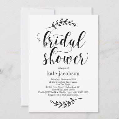 Rustic Elegance EDITABLE COLOR Bridal Shower Holiday Invitations
