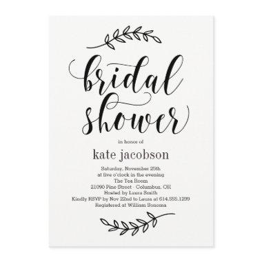 Rustic Elegance EDITABLE COLOR Bridal Shower Invitations