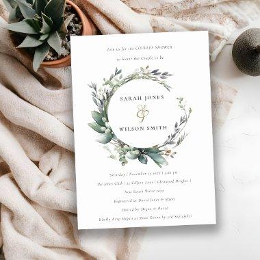 Rustic Elegant Green Foliage Wreath Couples Shower