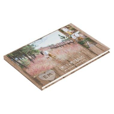 Rustic Engraved Heart Wedding Bridal Shower PHOTOS Guest Book