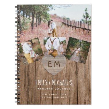 Rustic Engraved Heart Wedding  PHOTOS Notebook