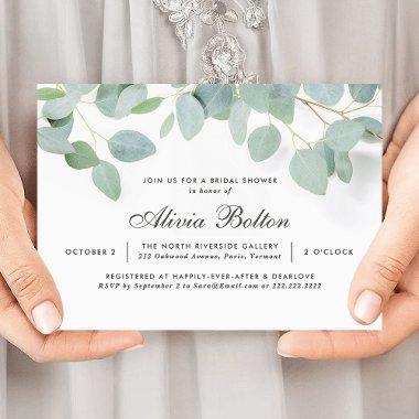 Rustic Eucalyptus Bridal Shower Invitations