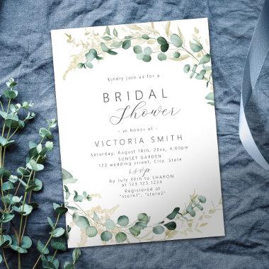 Rustic eucalyptus greenery boho bridal shower Invitations
