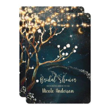 Rustic Evening Tree Lights Starry