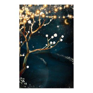 Rustic Evening Tree Lights Starry Night Wedding Poster