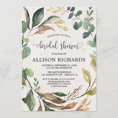 Rustic fall bridal shower forest woods theme Invitations