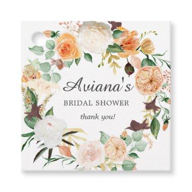 Rustic Fall Floral Bridal Shower Thank You Favor Tags