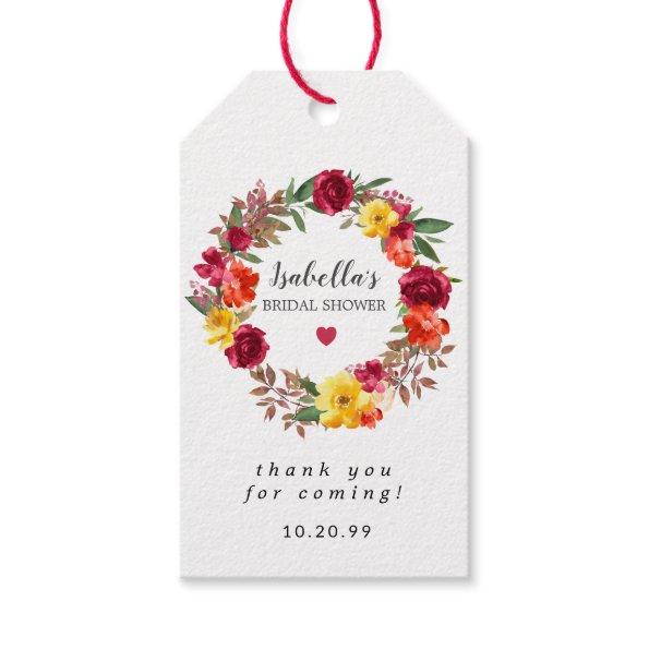 Rustic Fall Flowers Wreath  Gift Tags