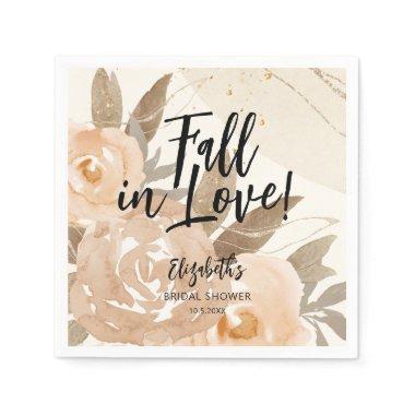Rustic Fall in Love Autumn Flowers Napkins
