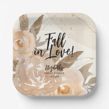 Rustic Fall in Love Autumn Flowers Paper Plates