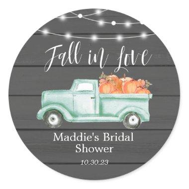 Rustic Fall in Love Bridal Shower Stickers