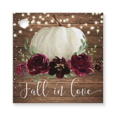 Rustic Fall in Love Pumpkin Thank You Favor Tag
