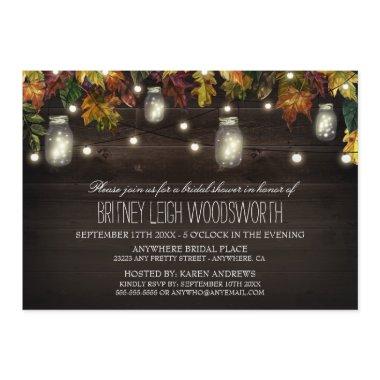 Rustic Fall Mason Jar Bridal Shower Invitations