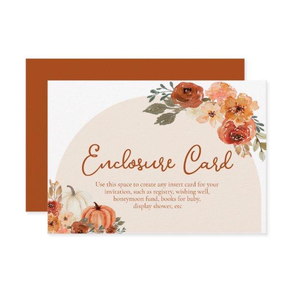 Rustic Fall Pumpkin Autumn Floral  Enclosure