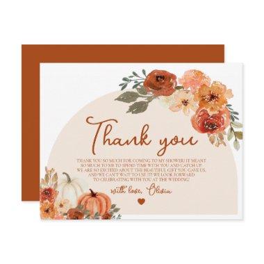 Rustic Fall Pumpkin Autumn Floral  Thank You