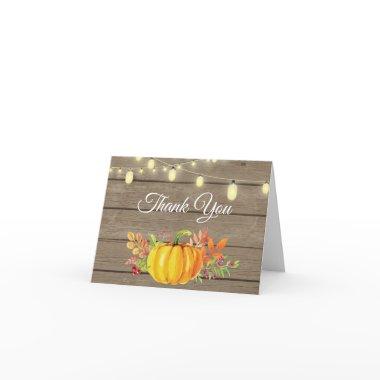 Rustic Fall Pumpkin Autumn Thank You Invitations