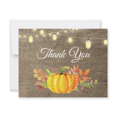 Rustic Fall Pumpkin Autumn Thank You Invitations