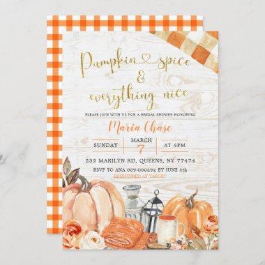 Rustic Fall Pumpkin Spices and Everything Nice Invitations