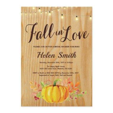 Rustic Fall String Lights Bridal Shower Invitations