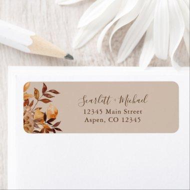 Rustic Fall Wedding Return Address Label