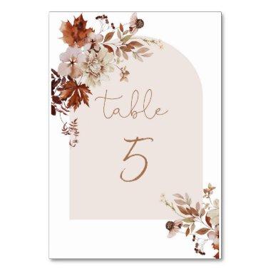 Rustic fall wedding table number