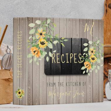 Rustic family cookbook vintage wood recipes 3 ring binder