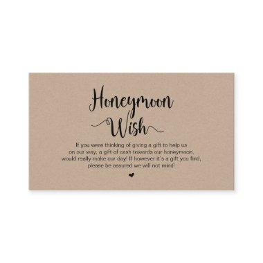 Rustic Farm Brown Kraft, Honeymoon Wish Enclosure Invitations