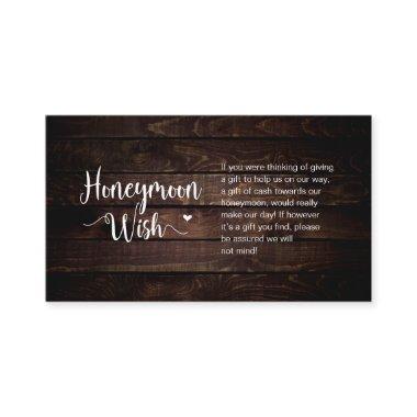 Rustic Farm Dark Wood, Honeymoon Wish Enclosure Invitations