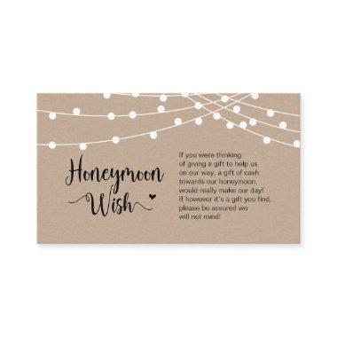 Rustic Farm String Lights, Kraft, Honeymoon Wish Enclosure