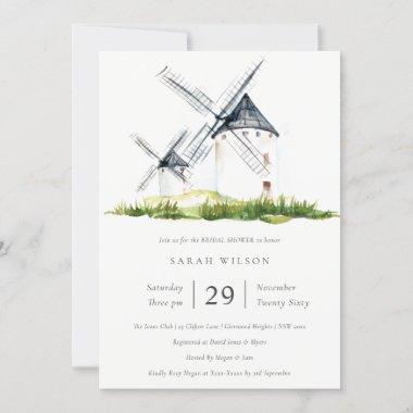 Rustic Farm Windmill Theme Bridal Shower Invite