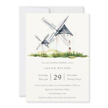 Rustic Farm Windmill Theme Bridal Shower Invite