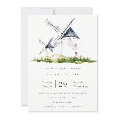 Rustic Farm Windmill Theme Couples Shower Invite