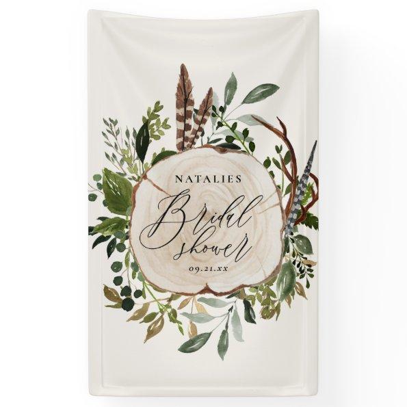 Rustic farmhouse barn botanical bridal shower banner