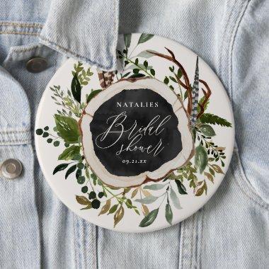 Rustic farmhouse barn botanical bridal shower button