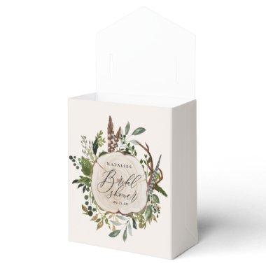 Rustic farmhouse barn botanical bridal shower favor boxes