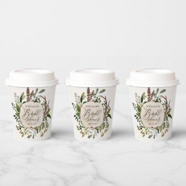 Rustic farmhouse barn botanical  paper cups