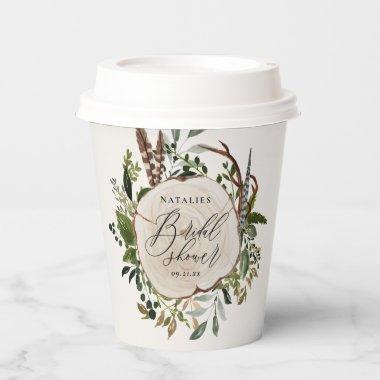 Rustic farmhouse barn botanical  paper cups