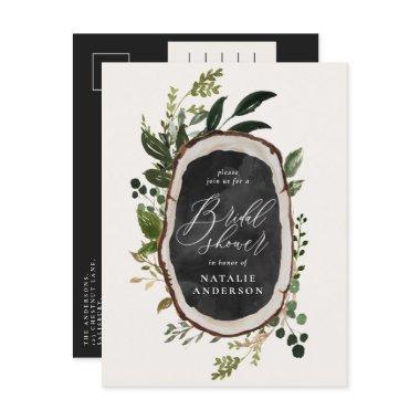 Rustic farmhouse botanical script bridal shower announcement postInvitations